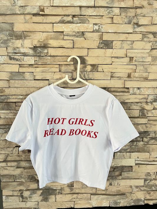 Hot Girls Read Books Crop Tee