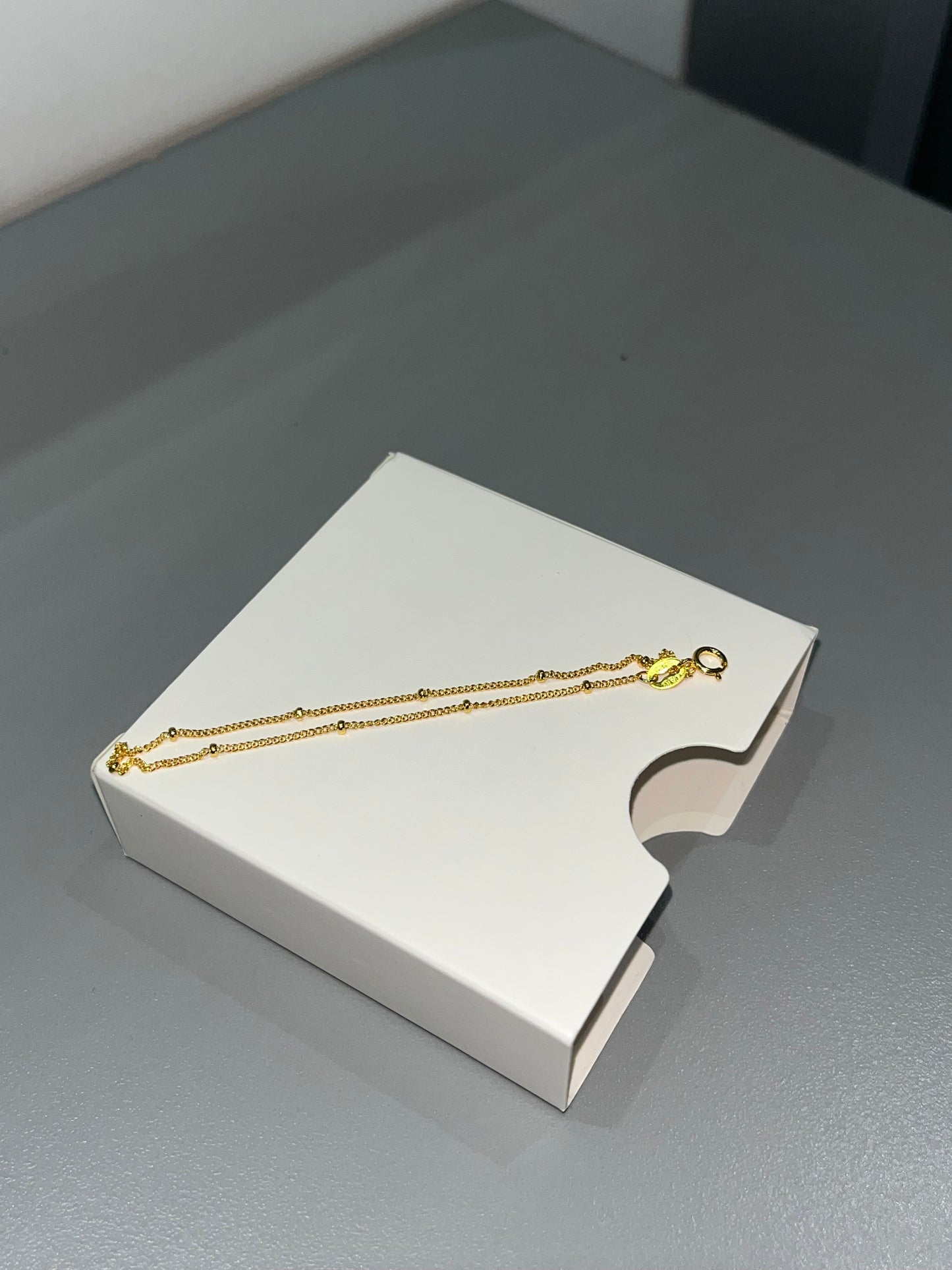 Minimal Bead Sterling Silver Bracelet (Gold Plated)