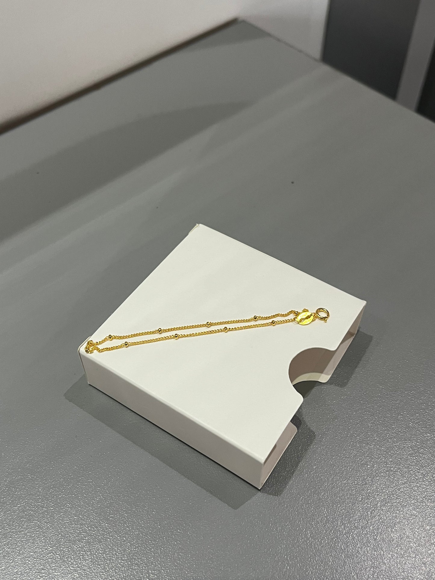 Minimal Bead Sterling Silver Bracelet (Gold Plated)